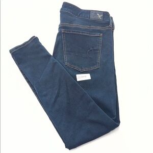 American Eagle Outfitters Women's Dark Blue Skinny Jeans Size 12